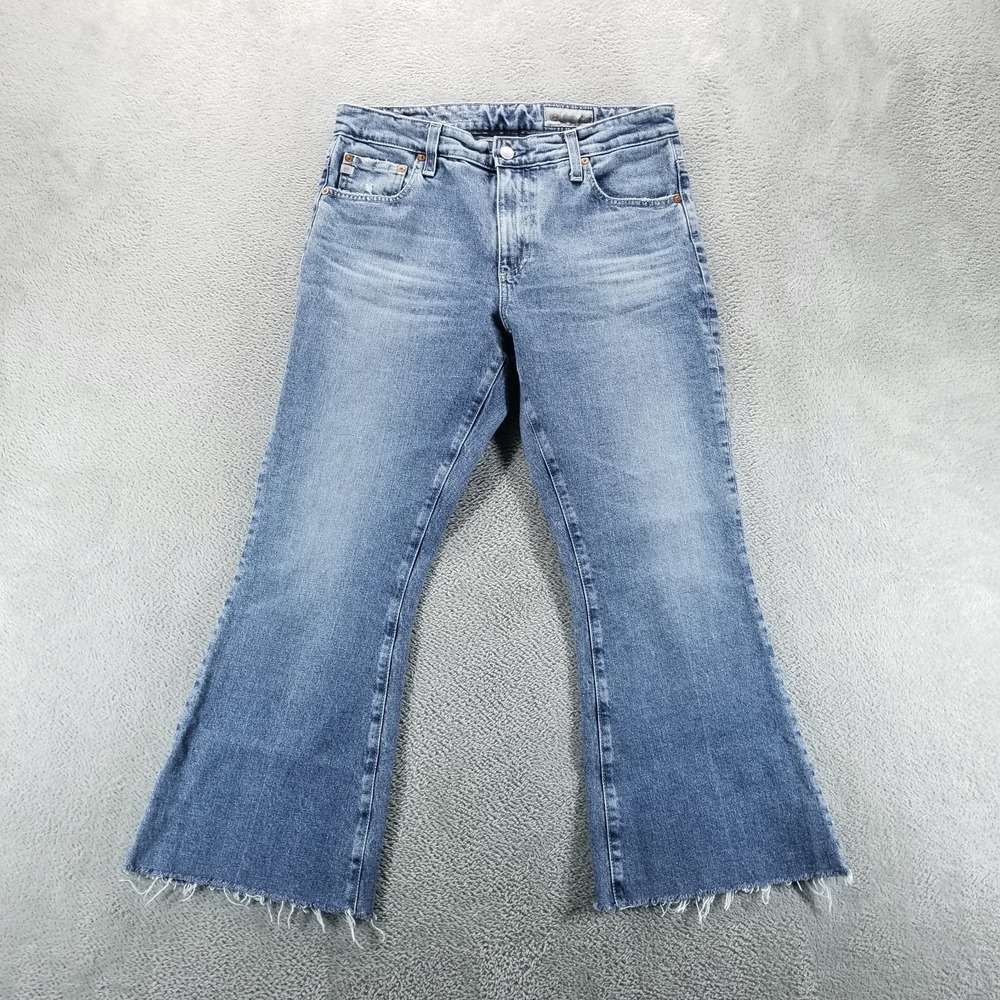 AG Adriano Goldschmeid Jeans Womens 29 Blue Angeline Flare‎ Japan Raw Hem